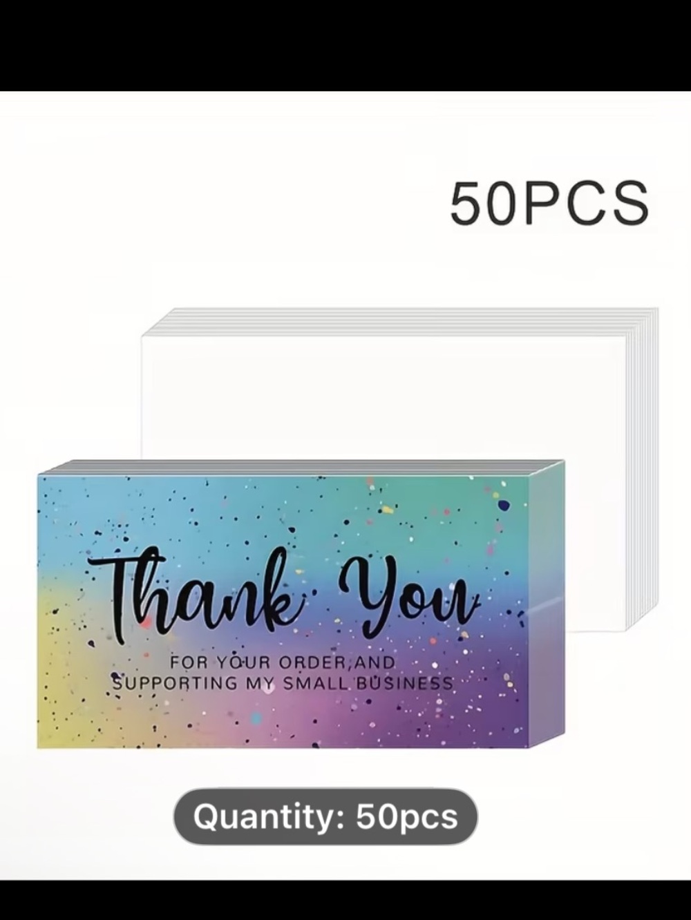 Thank You Small Business Note Cards - Pastel Gradient (50pcs)